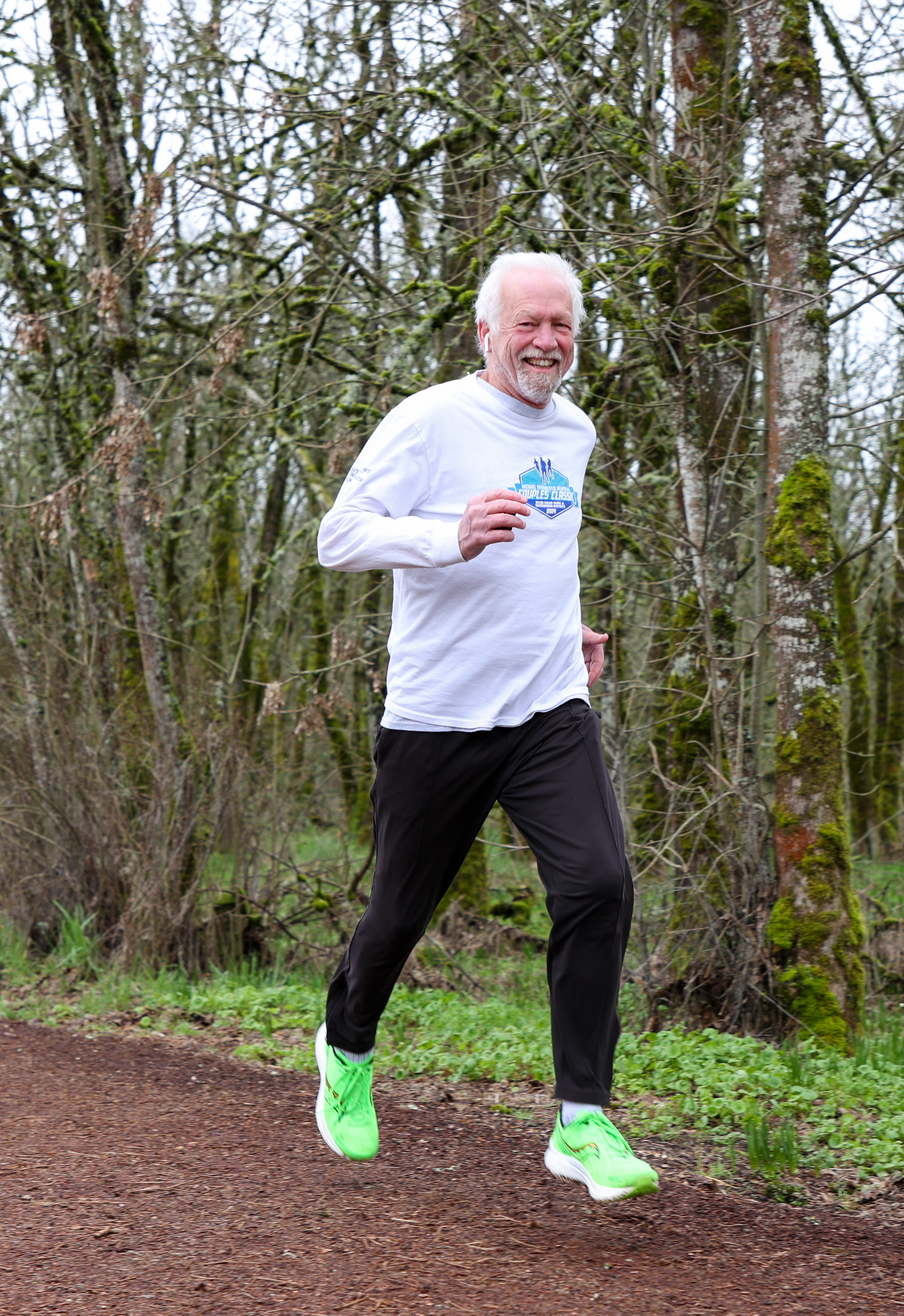 man running on the Amazon Park trail