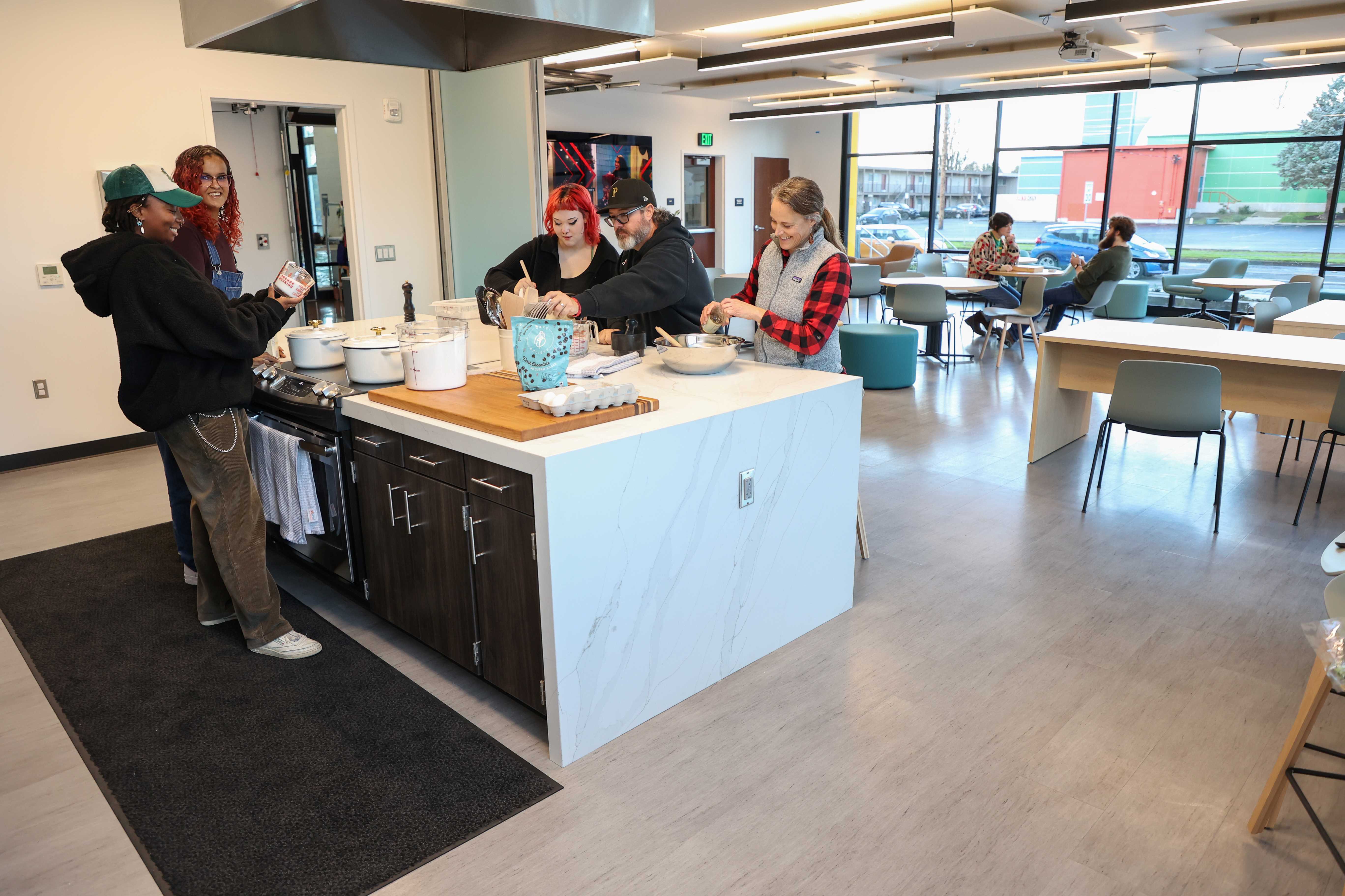 cooking in the teaching kitchen