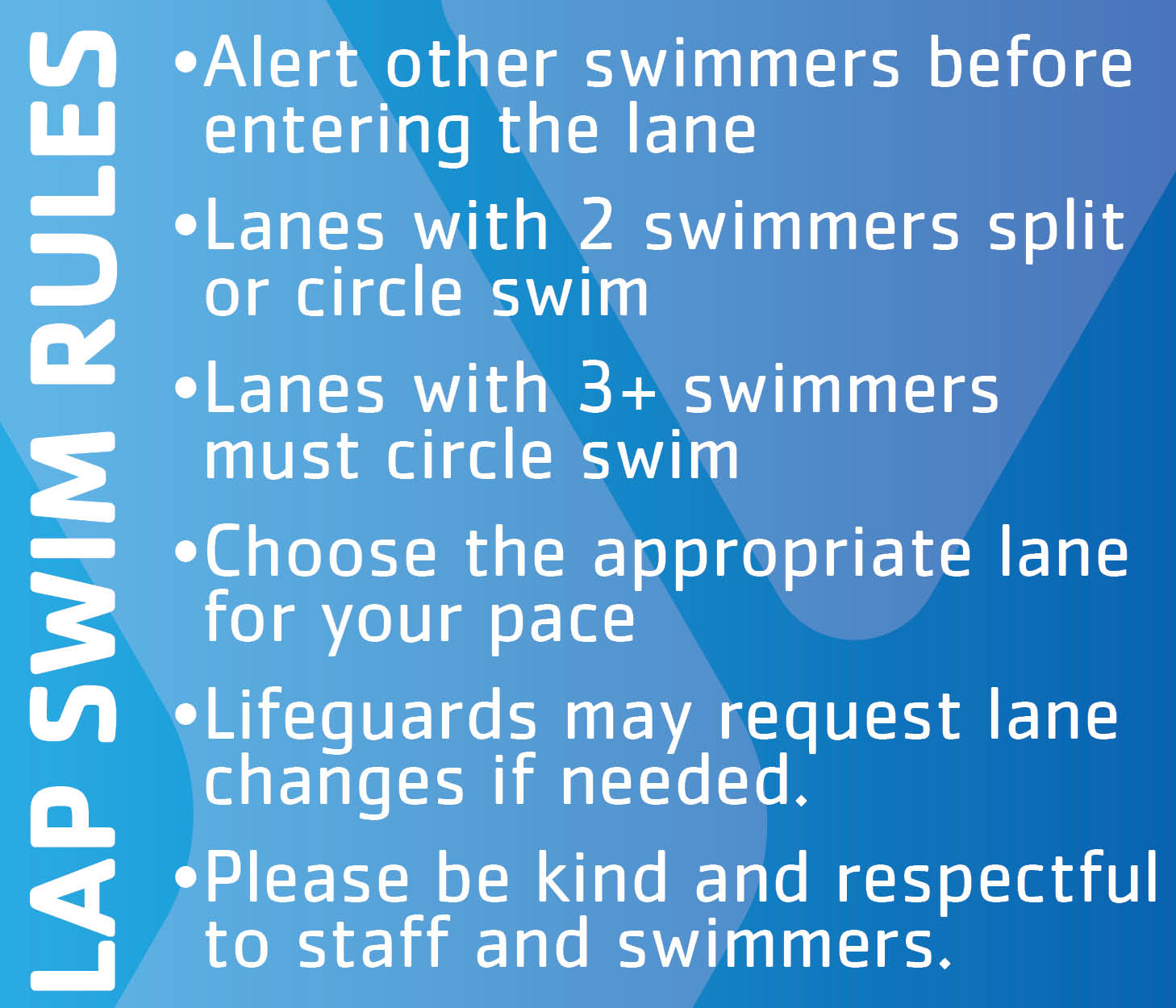 ymca lap swim rules