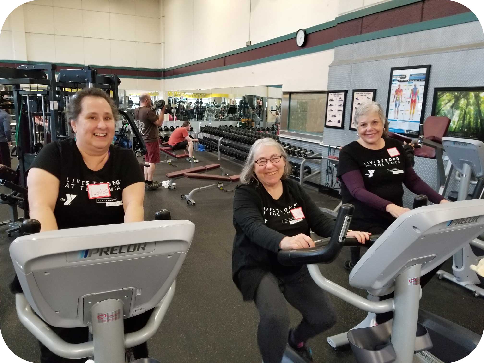 ymca livestrong members on cardio machine