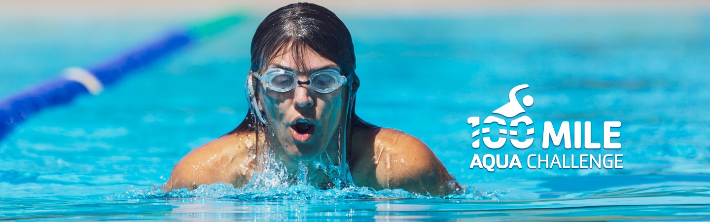 woman swims in pool for eugene ymca 100-mile aqua challenge