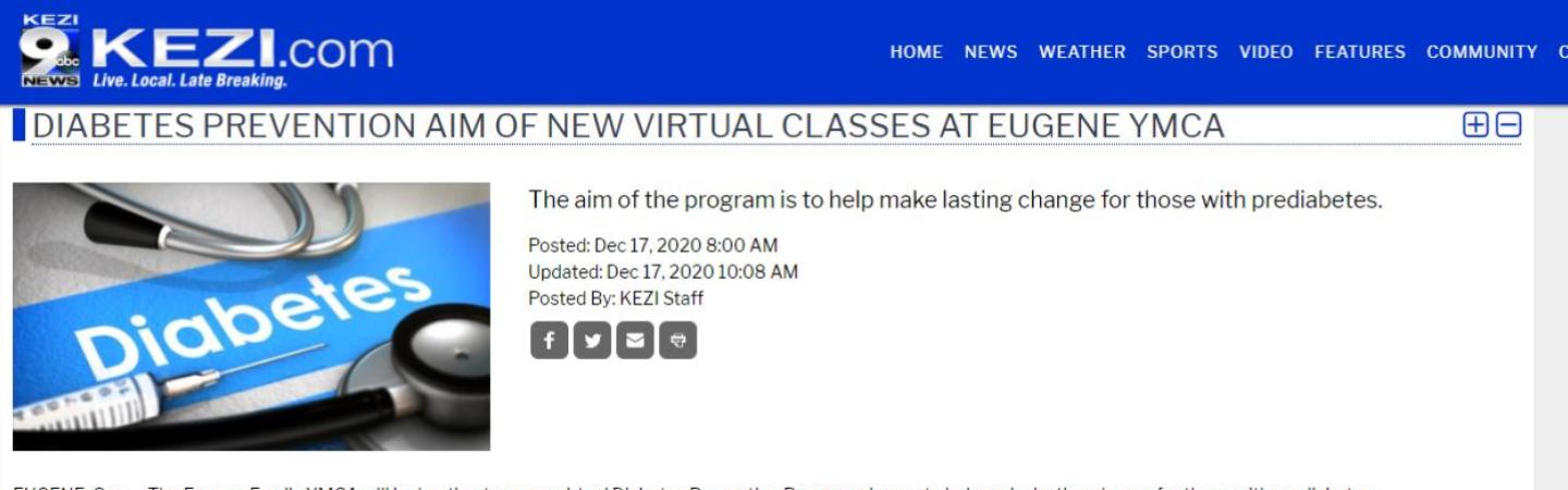 eugene ymca diabetes prevention