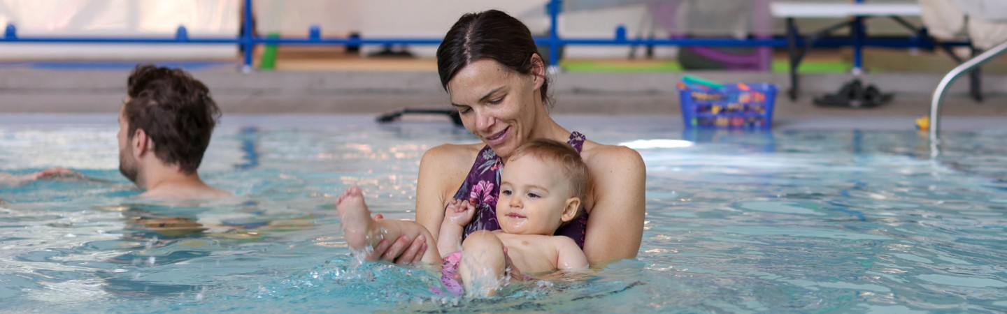 Mother and baby swim lessons
