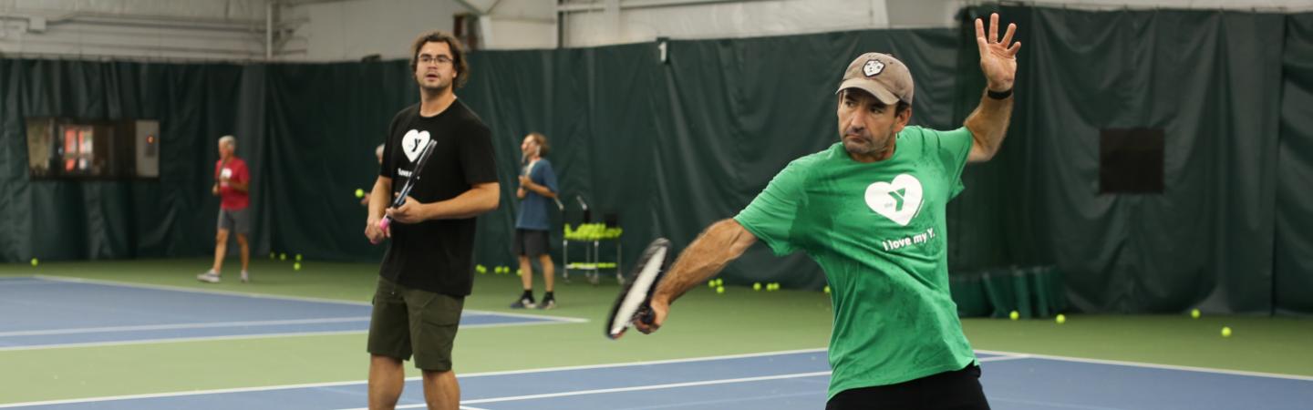 Eugene YMCA members playing Tennis!
