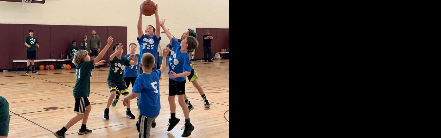 kids playing basket ball