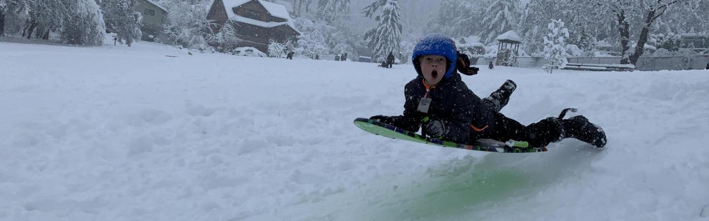 kid in snow