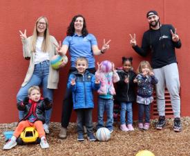 eugene ymca youth program staff and preschool kids