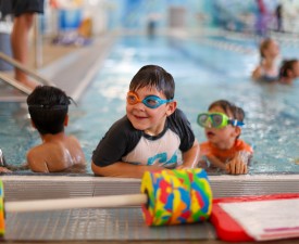 Happy kids at Y swim lessons