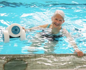 Deep Water Wellness Class Participant in the Eugene YMCAs Aquatics Center