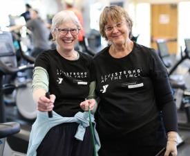 cancer survivors work out during livestrong at the ymca program