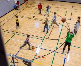 open gym shooting hoops all ages basketball pickleball volleyball