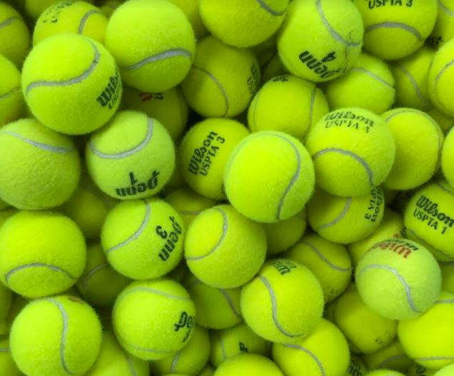 Pile of tennis balls