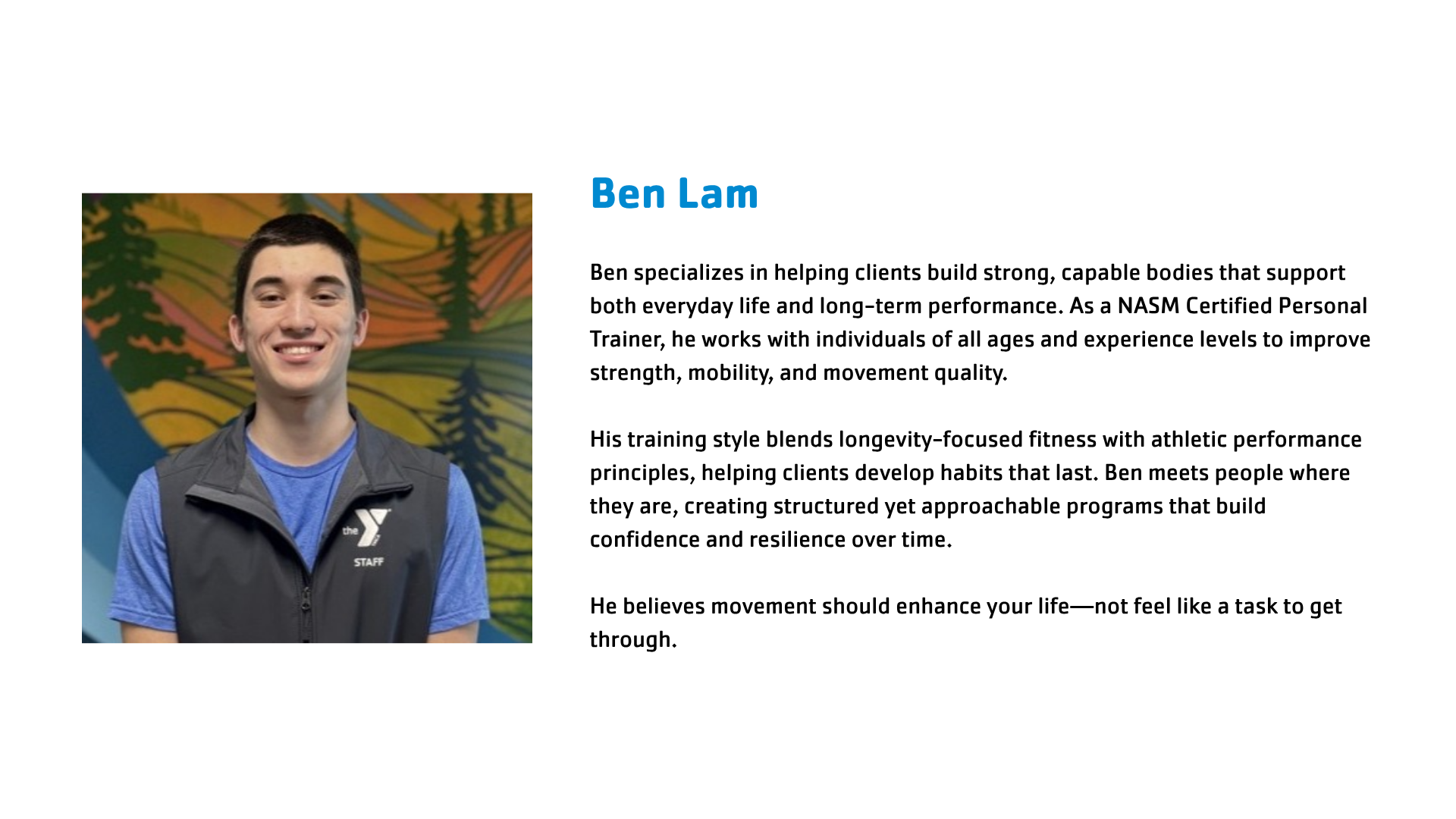Trainer biography, slide 2